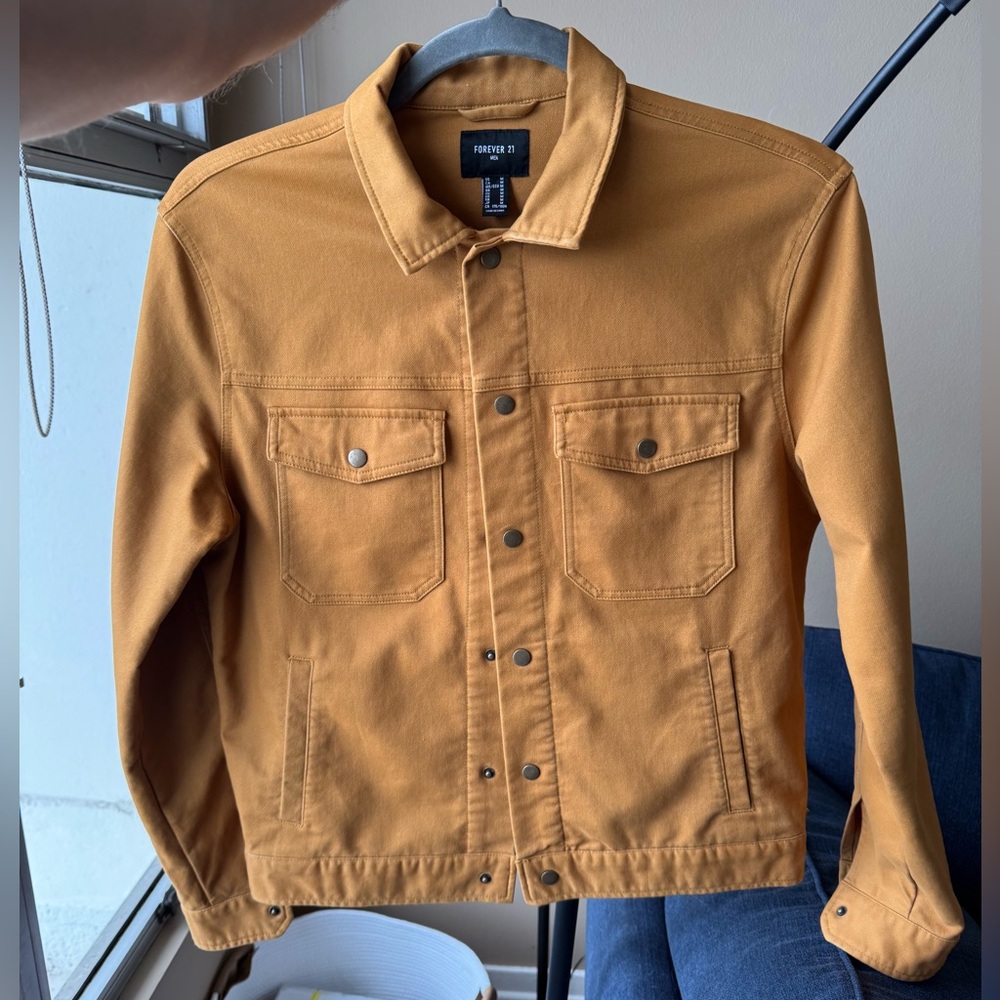 Forever 21 Men’s Mustard Yellow Denim-Style Jacket